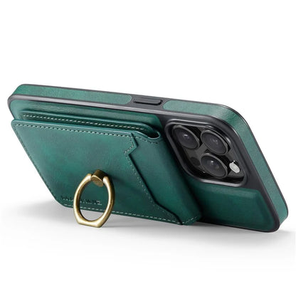 MAGKING K1 Series For iPhone 16 Pro Max Magnetic Case PC+TPU+PU Phone Cover with Card Holder Kickstand