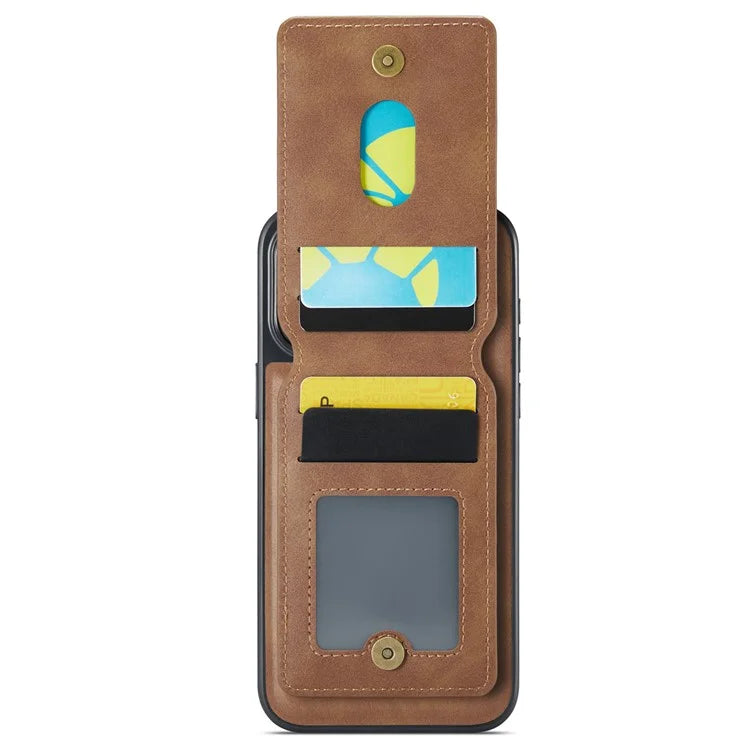 MAGKING K1 Series For iPhone 16 Pro Max Magnetic Case PC+TPU+PU Phone Cover with Card Holder Kickstand