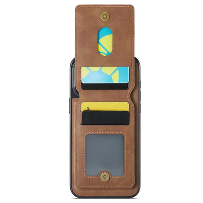 MAGKING K1 Series For iPhone 16 Pro Max Magnetic Case PC+TPU+PU Phone Cover with Card Holder Kickstand