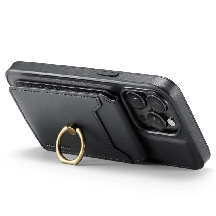 MAGKING K1 Series For iPhone 16 Pro Max Magnetic Case PC+TPU+PU Phone Cover with Card Holder Kickstand