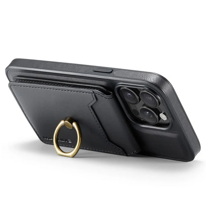 MAGKING K1 Series For iPhone 16 Pro Max Magnetic Case PC+TPU+PU Phone Cover with Card Holder Kickstand
