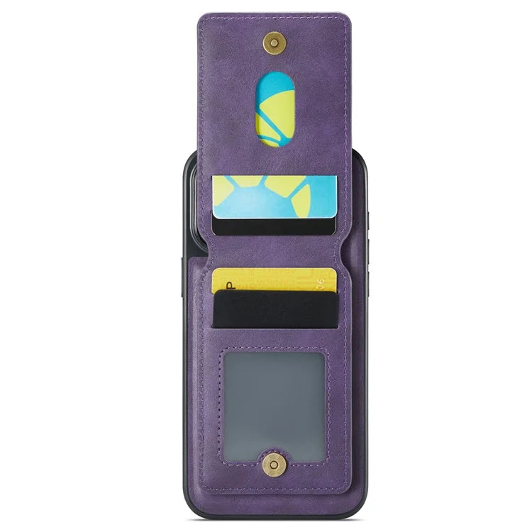 MAGKING K1 Series For iPhone 16 Pro Max Magnetic Case PC+TPU+PU Phone Cover with Card Holder Kickstand