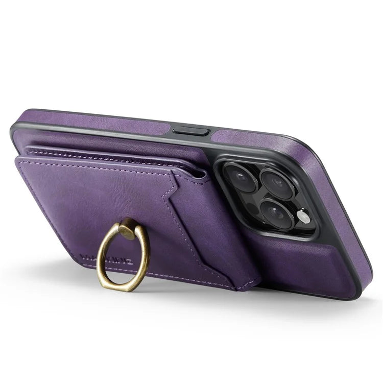 MAGKING K1 Series For iPhone 16 Pro Max Magnetic Case PC+TPU+PU Phone Cover with Card Holder Kickstand