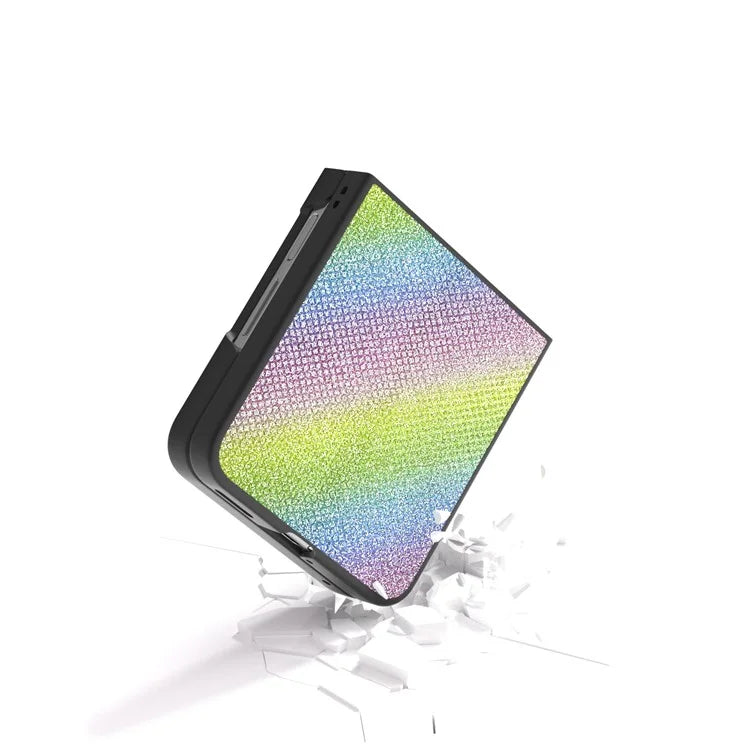 For Huawei nova Flip 5G Case Rhinestone Texture Leather+PC Phone Cover