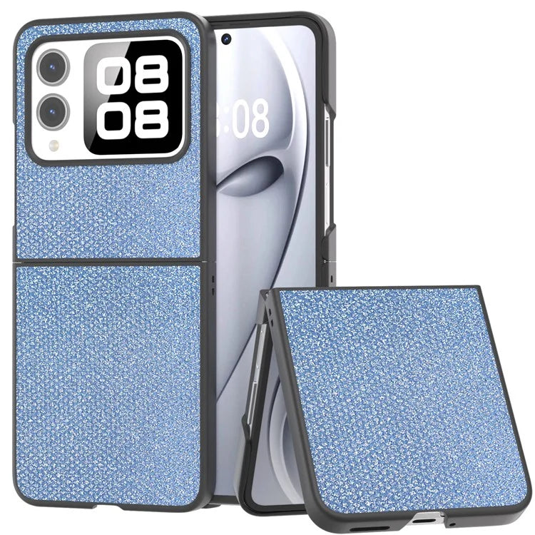For Huawei nova Flip 5G Case Rhinestone Texture Leather+PC Phone Cover