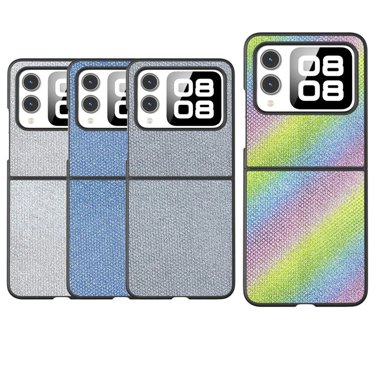 For Huawei nova Flip 5G Case Rhinestone Texture Leather+PC Phone Cover