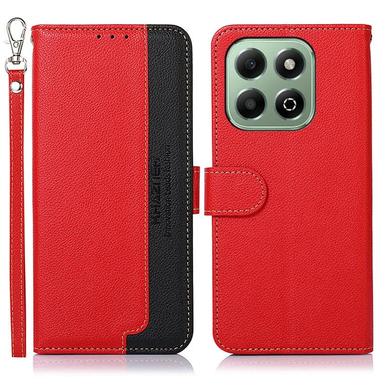 KHAZNEH For Honor X6b 4G Case RFID Blocking Wallet PU Leather Phone Cover