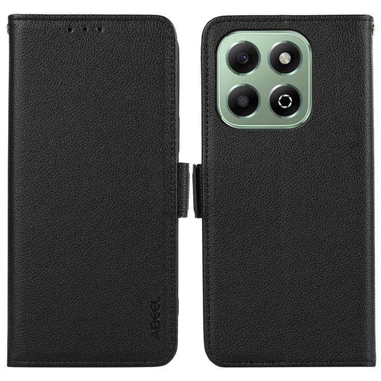 ABEEL For Honor X6b 4G Case Litchi Texture Leather RFID Blocking Phone Cover