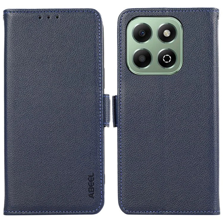 ABEEL For Honor X6b 4G Case Litchi Texture Leather RFID Blocking Phone Cover