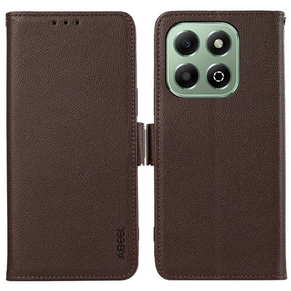 ABEEL For Honor X6b 4G Case Litchi Texture Leather RFID Blocking Phone Cover