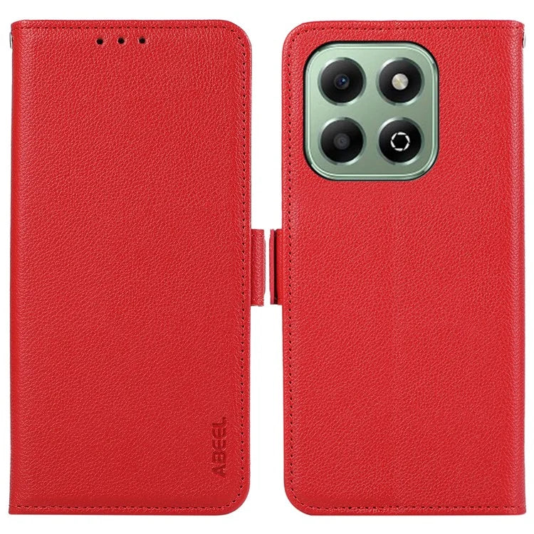 ABEEL For Honor X6b 4G Case Litchi Texture Leather RFID Blocking Phone Cover