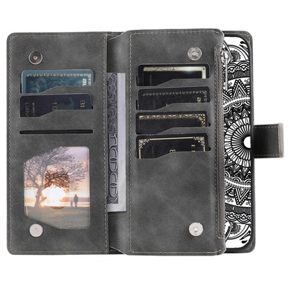 Style 006 For Google Pixel 9 Pro XL Wallet Case PU Leather Phone Cover Mandala Flower Pattern