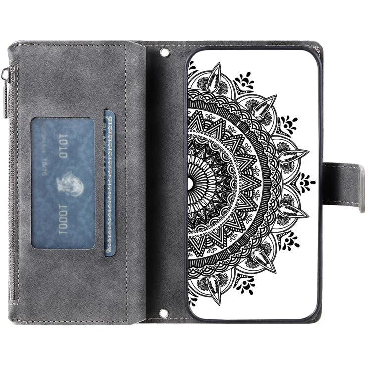 Style 006 For Google Pixel 9 Pro XL Wallet Case PU Leather Phone Cover Mandala Flower Pattern