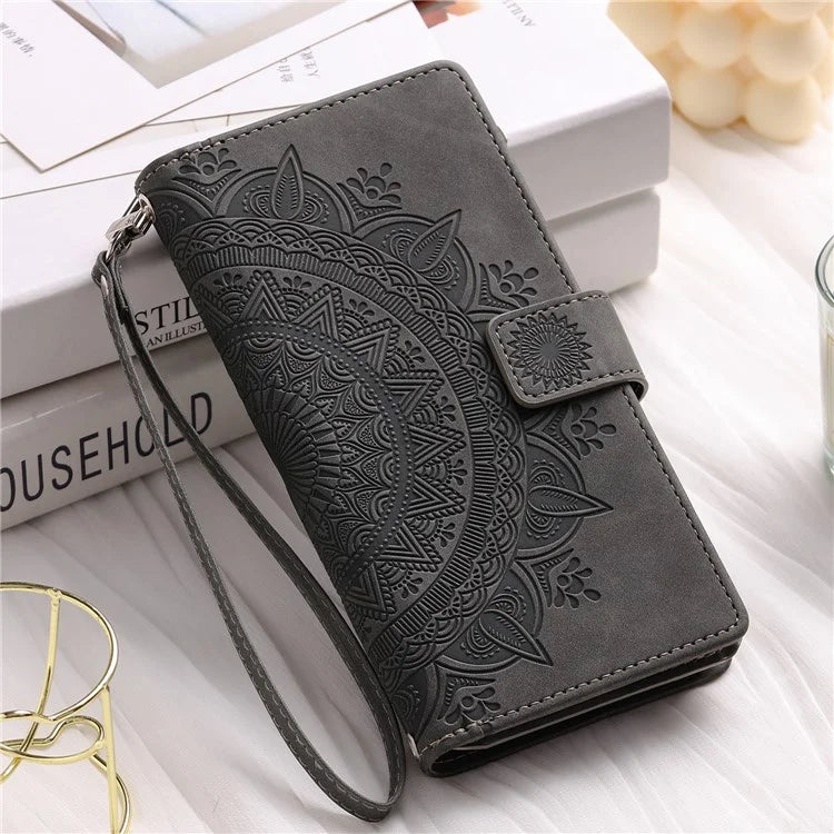Style 006 For Google Pixel 9 Pro XL Wallet Case PU Leather Phone Cover Mandala Flower Pattern