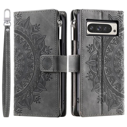 Style 006 For Google Pixel 9 Pro XL Wallet Case PU Leather Phone Cover Mandala Flower Pattern