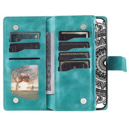 Style 006 For Google Pixel 9 Pro XL Wallet Case PU Leather Phone Cover Mandala Flower Pattern