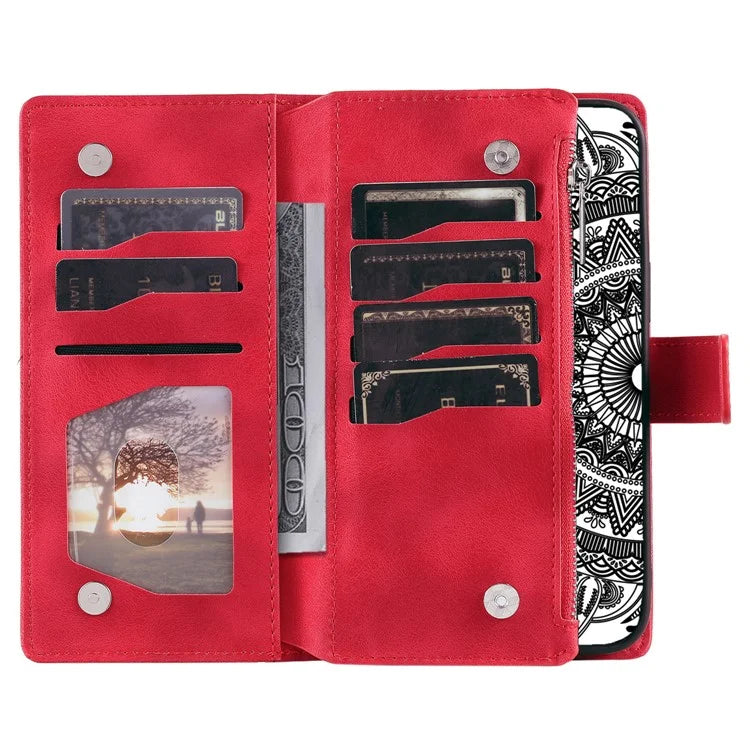 Style 006 For Google Pixel 9 Pro XL Wallet Case PU Leather Phone Cover Mandala Flower Pattern