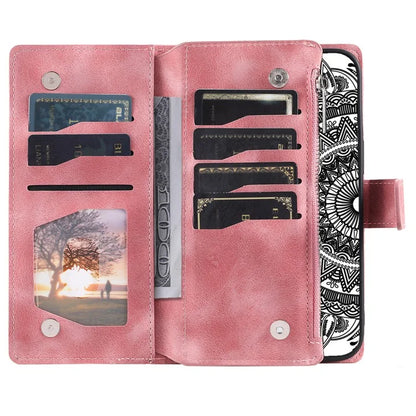 Style 006 For Google Pixel 9 Pro XL Wallet Case PU Leather Phone Cover Mandala Flower Pattern