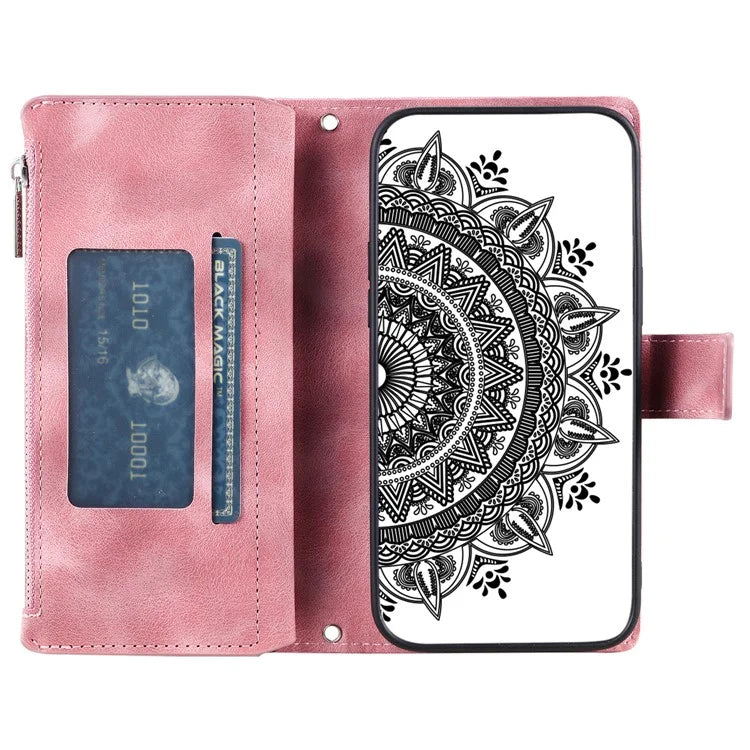 Style 006 For Google Pixel 9 Pro XL Wallet Case PU Leather Phone Cover Mandala Flower Pattern