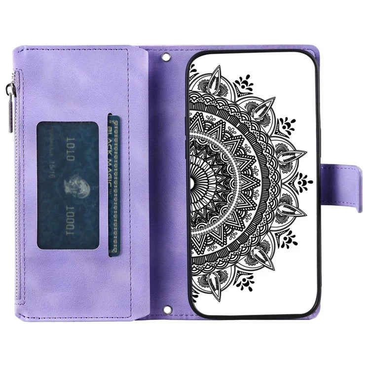 Style 006 For Google Pixel 9 Pro XL Wallet Case PU Leather Phone Cover Mandala Flower Pattern