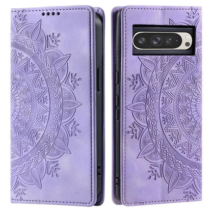 Style 010 For Google Pixel 9 Pro XL Case Mandala Pattern Magnetic Closing Leather Phone Cover