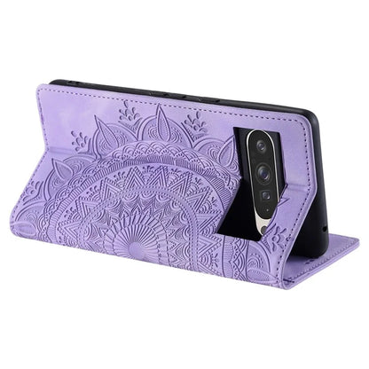Style 010 For Google Pixel 9 Pro XL Case Mandala Pattern Magnetic Closing Leather Phone Cover