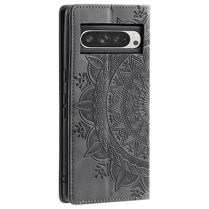 Style 010 For Google Pixel 9 Pro XL Case Mandala Pattern Magnetic Closing Leather Phone Cover