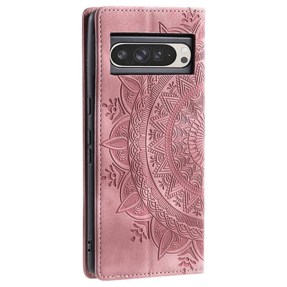 Style 010 For Google Pixel 9 Pro XL Case Mandala Pattern Magnetic Closing Leather Phone Cover