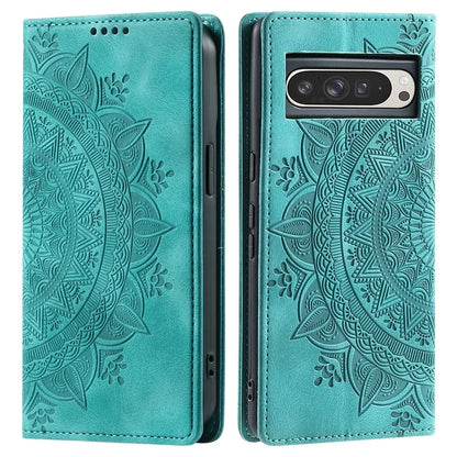 Style 010 For Google Pixel 9 Pro XL Case Mandala Pattern Magnetic Closing Leather Phone Cover