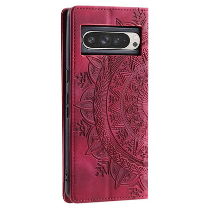Style 010 For Google Pixel 9 Pro XL Case Mandala Pattern Magnetic Closing Leather Phone Cover