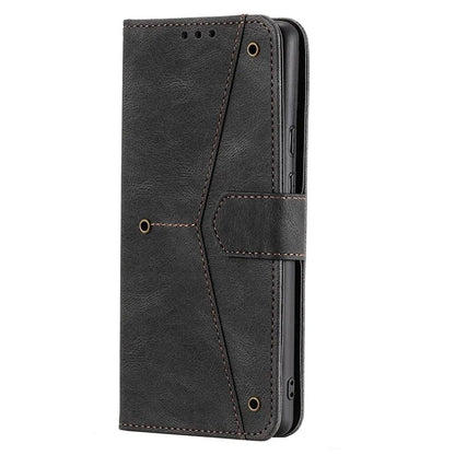 For Google Pixel 9 Pro XL Leather Case Splicing Stitching Wallet Stand Phone Cover with Strap