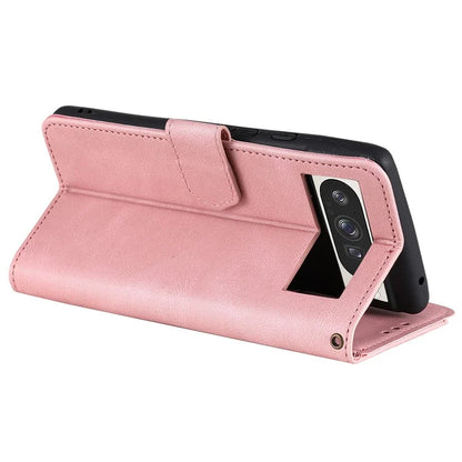 For Google Pixel 9 Pro XL Leather Case Splicing Stitching Wallet Stand Phone Cover with Strap