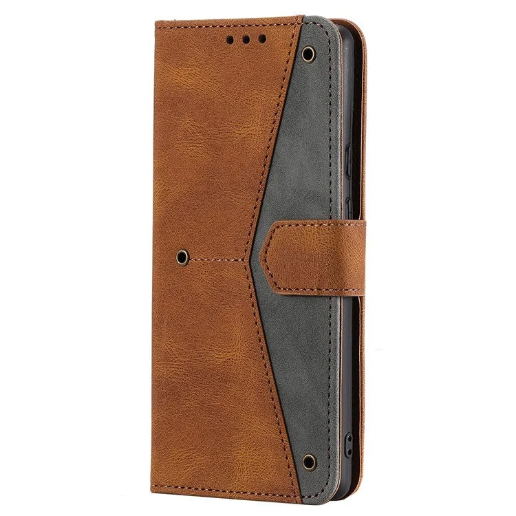 For Google Pixel 9 / 9 Pro Leather Case Splicing Stitching Wallet Stand Phone Cover with Strap