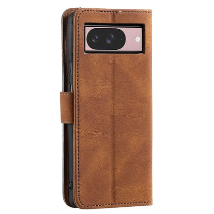For Google Pixel 9 / 9 Pro Leather Case Splicing Stitching Wallet Stand Phone Cover with Strap