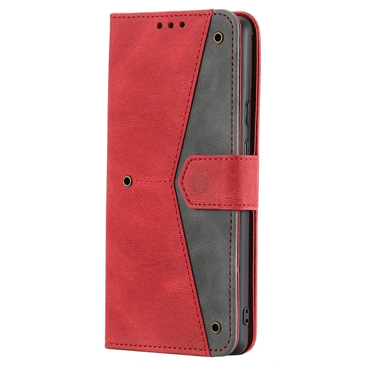 For Google Pixel 9 / 9 Pro Leather Case Splicing Stitching Wallet Stand Phone Cover with Strap
