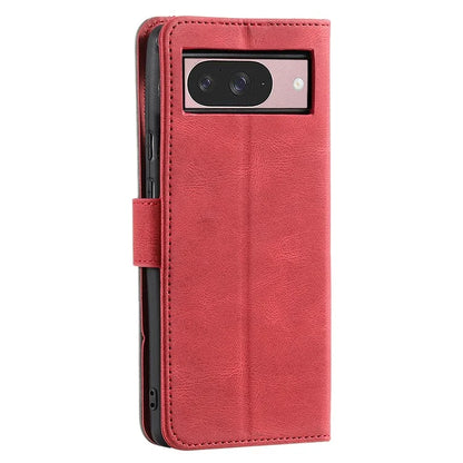 For Google Pixel 9 / 9 Pro Leather Case Splicing Stitching Wallet Stand Phone Cover with Strap