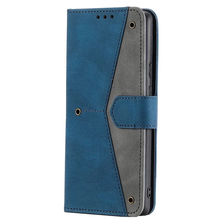 For Google Pixel 9 / 9 Pro Leather Case Splicing Stitching Wallet Stand Phone Cover with Strap