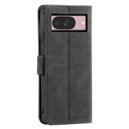 For Google Pixel 9 / 9 Pro Leather Case Splicing Stitching Wallet Stand Phone Cover with Strap