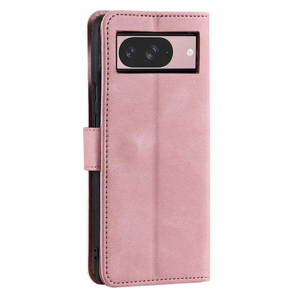 For Google Pixel 9 / 9 Pro Leather Case Splicing Stitching Wallet Stand Phone Cover with Strap