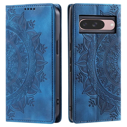 Style 010 For Google Pixel 9 / 9 Pro Case Mandala Pattern Magnetic Closing Leather Phone Cover