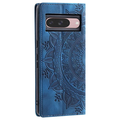 Style 010 For Google Pixel 9 / 9 Pro Case Mandala Pattern Magnetic Closing Leather Phone Cover