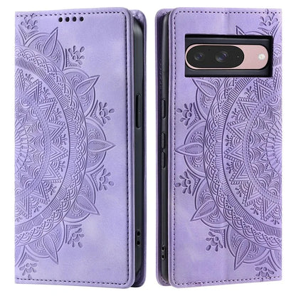 Style 010 For Google Pixel 9 / 9 Pro Case Mandala Pattern Magnetic Closing Leather Phone Cover