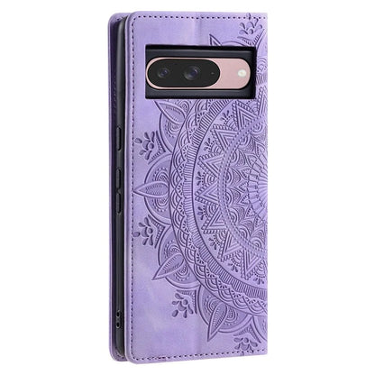 Style 010 For Google Pixel 9 / 9 Pro Case Mandala Pattern Magnetic Closing Leather Phone Cover