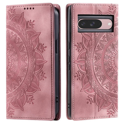 Style 010 For Google Pixel 9 / 9 Pro Case Mandala Pattern Magnetic Closing Leather Phone Cover
