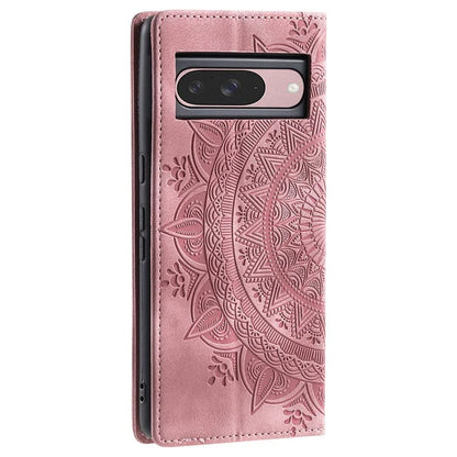 Style 010 For Google Pixel 9 / 9 Pro Case Mandala Pattern Magnetic Closing Leather Phone Cover