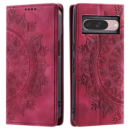 Style 010 For Google Pixel 9 / 9 Pro Case Mandala Pattern Magnetic Closing Leather Phone Cover