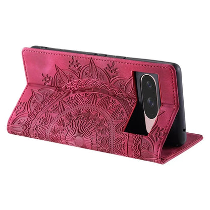 Style 010 For Google Pixel 9 / 9 Pro Case Mandala Pattern Magnetic Closing Leather Phone Cover