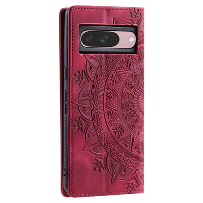 Style 010 For Google Pixel 9 / 9 Pro Case Mandala Pattern Magnetic Closing Leather Phone Cover