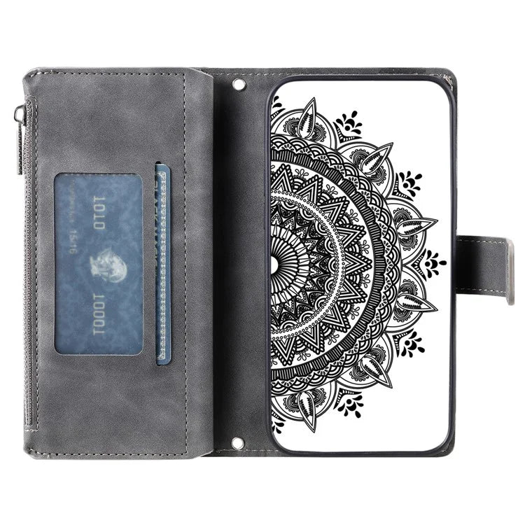 Style 006 For Google Pixel 9 / 9 Pro Wallet Case PU Leather Phone Cover Mandala Flower Pattern