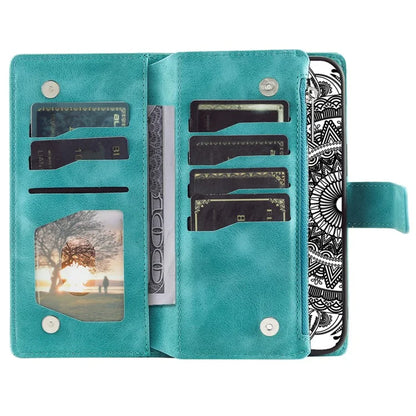 Style 006 For Google Pixel 9 / 9 Pro Wallet Case PU Leather Phone Cover Mandala Flower Pattern